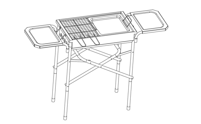 Návod na montáž přenosného grilu na dřevěné uhlí BBQ Camping