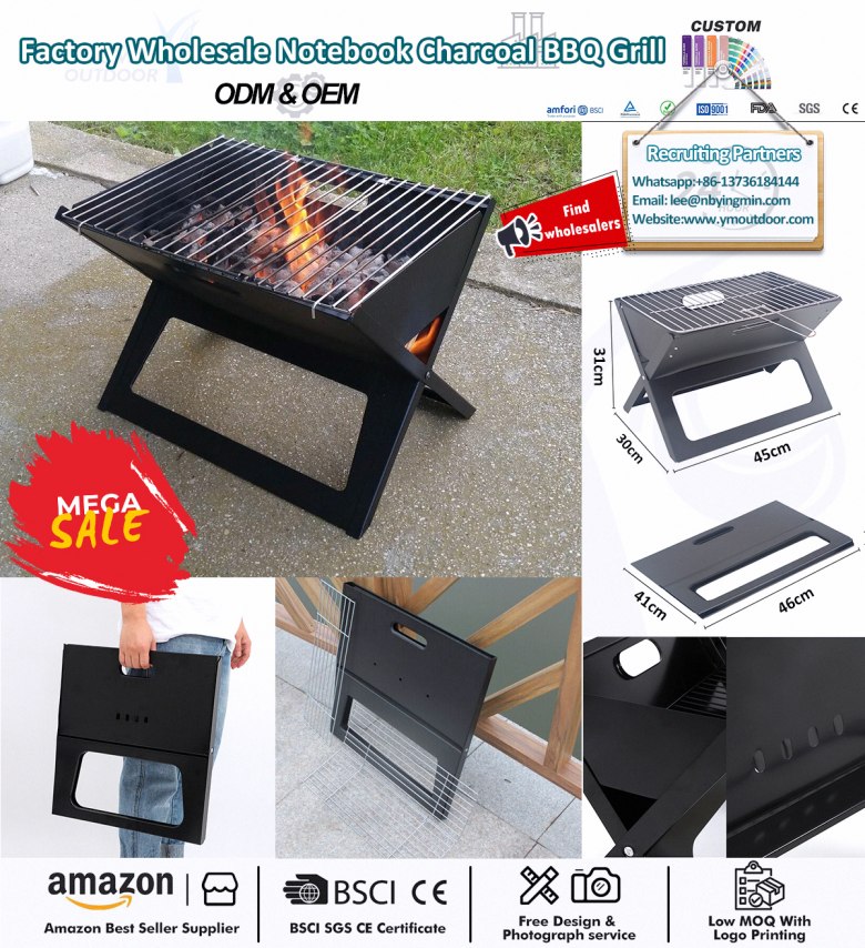 Skvělý malý přenosný gril na dřevěné uhlí!