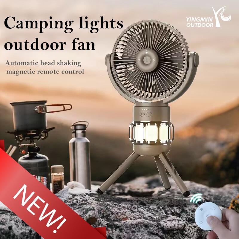 Campingový ventilátor s LED lucernou
