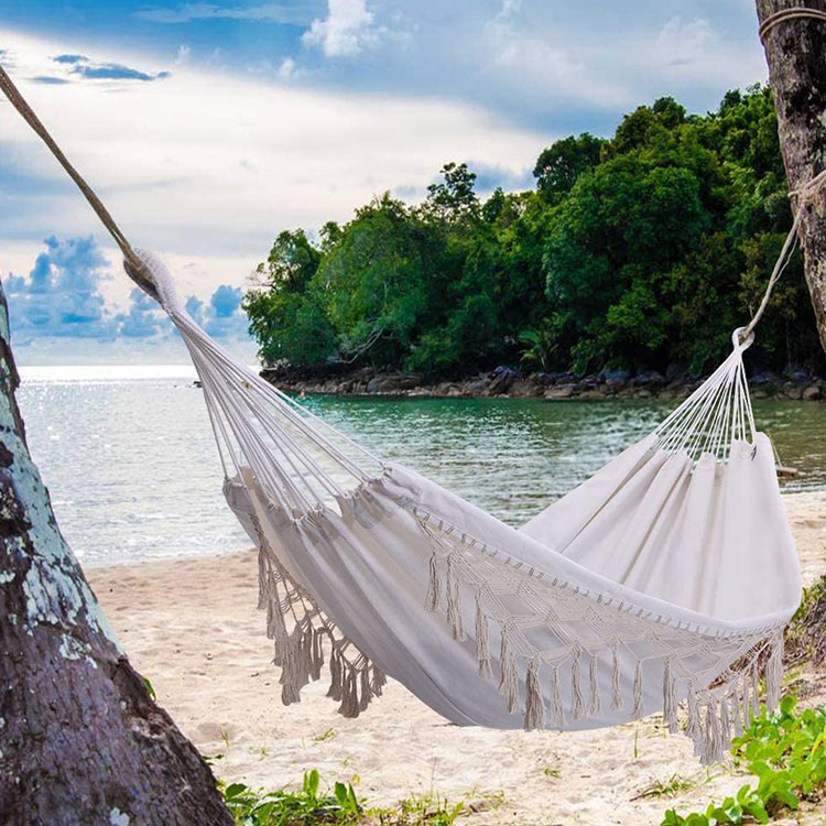 Ručně vyráběná houpací síť Macrame s třásněmi