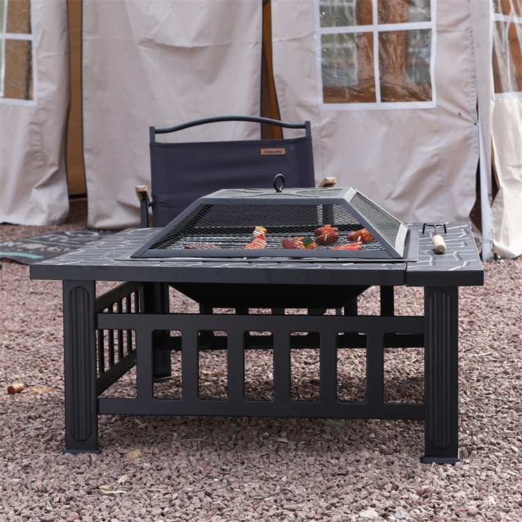 Square Outdoor Wood Burning FirePit